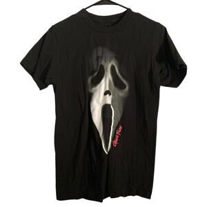 Ghost Face Mens Size S Black Short Sleeve Shirt Crewneck Horror Halloween Scary